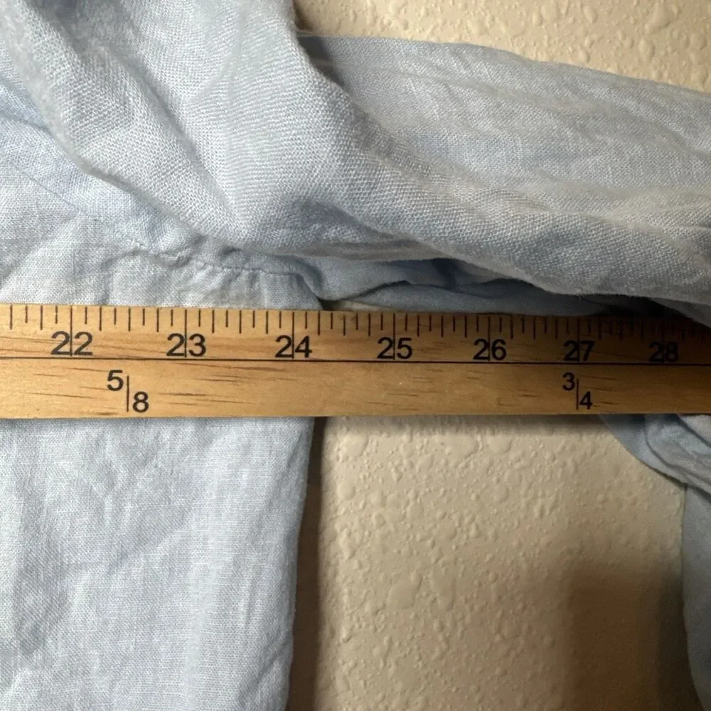 Ann Taylor Embroidered Linen Blend Pocket Shirt, XXL